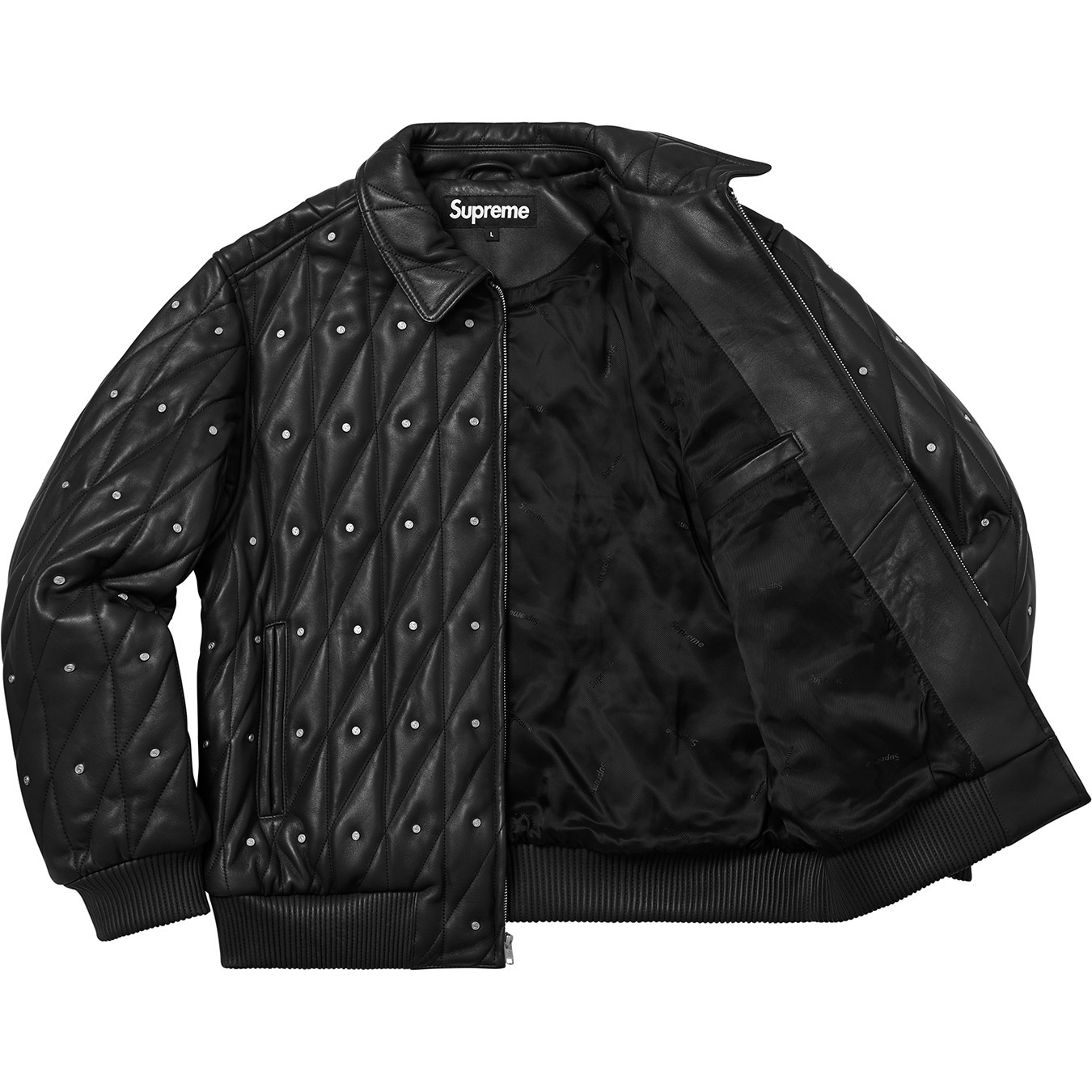 Quilted Studded Leather Jacket view 7